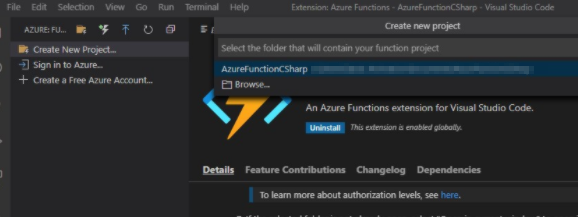 Create an Azure Function using Visual Studio Code Part 2 – Create a local Azure Function Project